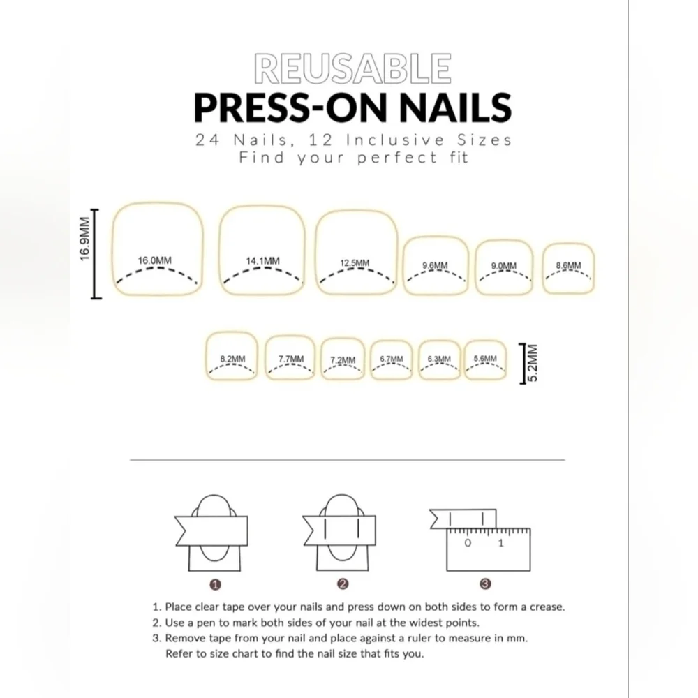 Nwt 48pcs Blue Gray Manicure & Pedicure Premium Press On Nails